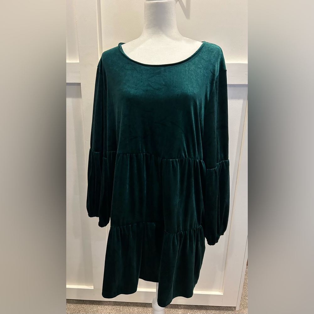 Dark Green Velvet Dress